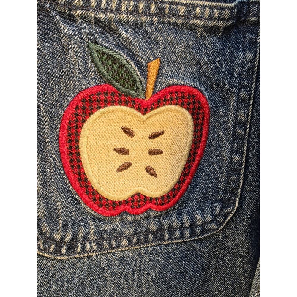 Vintage Mandal Bay Women's Size Medium Apple Embroidered Denim Jacket Cotton 90s - Picture 6 of 16